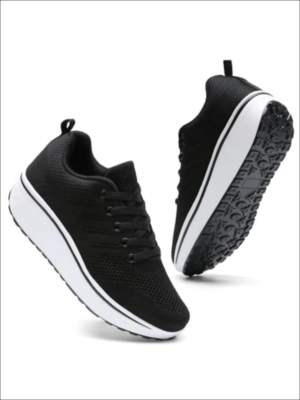 Women's Slip On Breathable Mesh Wedge Platform Sneakers Lightweight Comfort